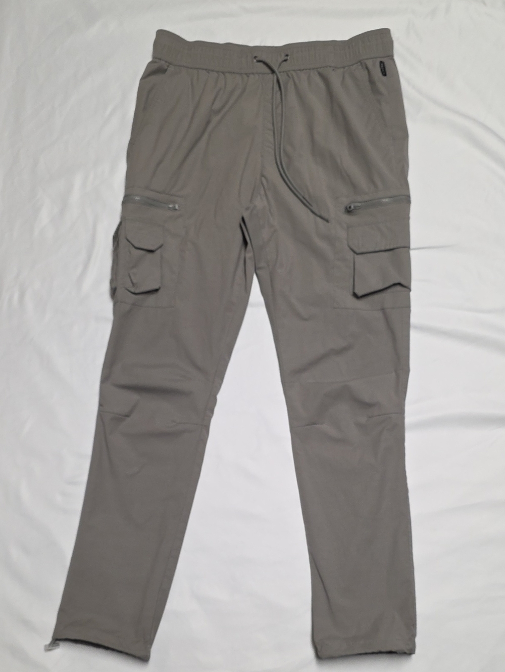 PacSun Men's Gray Cargo Slim Fit Pants with Drawstring Waist